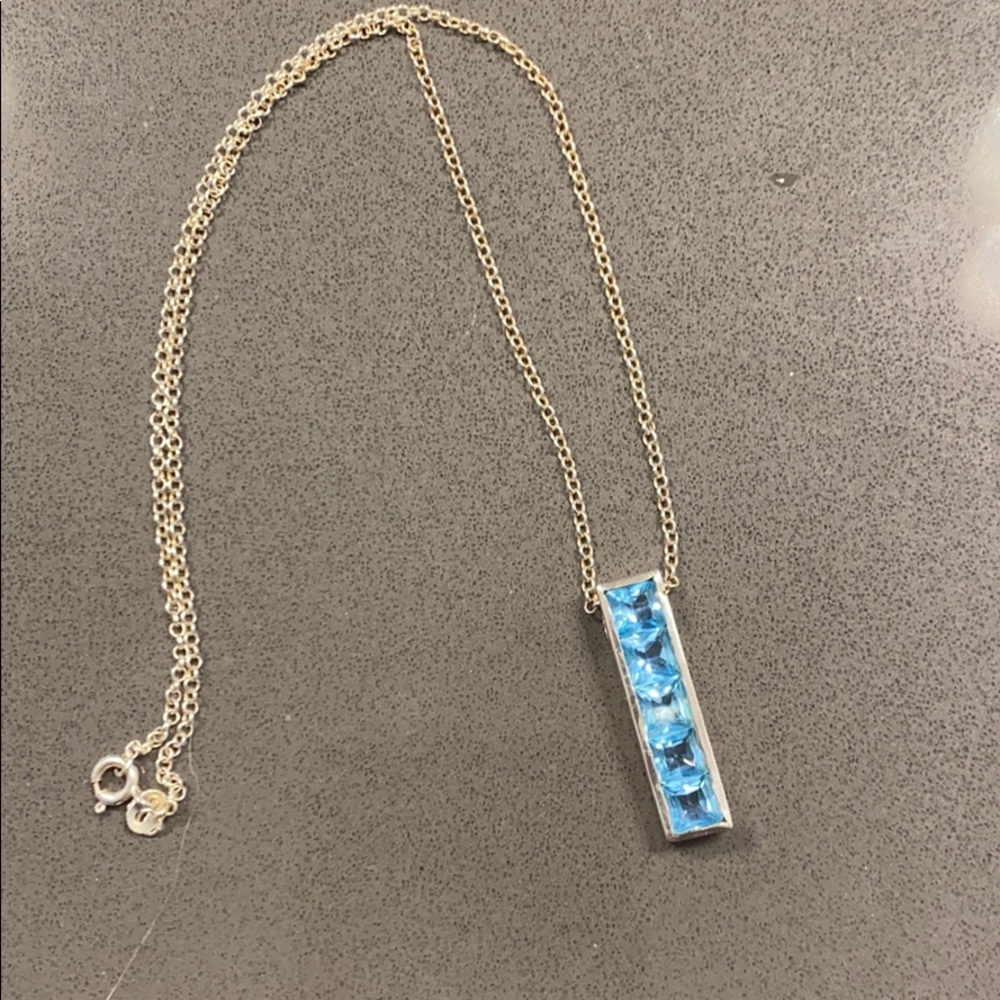 Blue topaz and sterling necklace